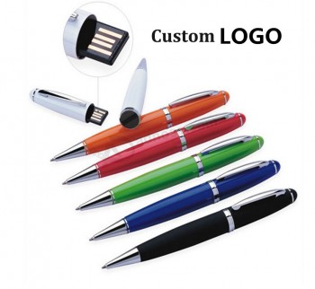 Commercio all'ingrosso economico del bastone del usb di forma della penna di logo su ordinazione