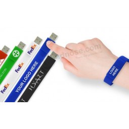 Novo popular cor diferente pulseira promocional usb flash drive, writband vara pen drive