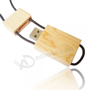 высокое качество пользовательских флэш-диск дерева usb ожерелье