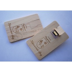 Bamboe/Esdoornhout slanke kaart 8 gb usb flash drive pen/Draagbare opslag gif
