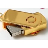 뜨거운 판매를위한 귀하의 로고와 함께 맞춤! 황금 회전 USB 플래시 디스크