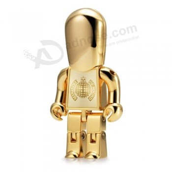 New Products 2017 Gift Robot USB Drive U Disk Gold