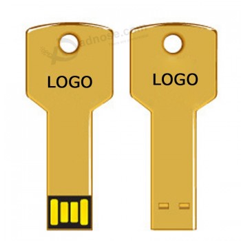 高品質の金色のキーの形状のUSBフラッシュドライブの4Gbの8Gbの16ギガバイトのためのカスタマイズされたロゴ