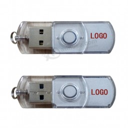 Customized Logo for High Quality Transparent Swivel USB Pen Drive 1GB Plastic USB Flash Drive 8GB