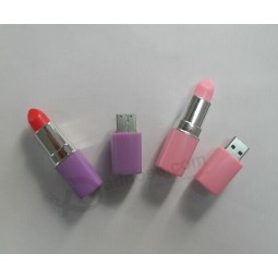 Wholesale custom high-end Pink Lipstick USB Flash Drive 16GB