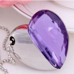 Wholesale custom high-end Beautiful Heart Shape for Crystal USB Flash Drive