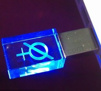 Wholesale custom high-end LED Light Crystal USB Flash Drive