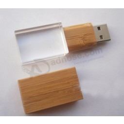 Wholesale custom high-end Beautiful Wooden USB Flash Drive with Crystal USB 16GB