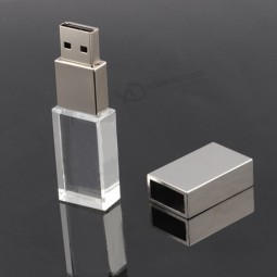 Custom with your logo for Mini Crystal USB Flash Drive 4GB 8GB 16GB 32GB 64GB Pen Drive USB Memory Stick Disk Pendrive 2.0 with Blue LED Light
