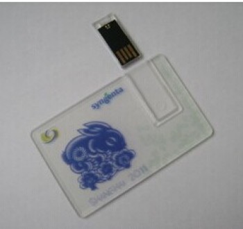 고객 로고가있는 투명 한 회전 카드 U에스B 플래시 drive128엠b에 대 한 로고와 함께 사용자 지정