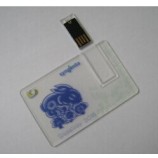 Custom with your logo for Transparent Swivel Card USB Flash Drive128MB with Customer Logo