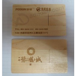 Custom with your logo for Free Engrave Logo Wooden USB Flash Drive 64GB