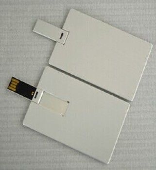 실버 컬러 플라스틱 카드 U에스B 플래시 드라이브에 대 한 귀하의 로고와 함께 사용자 지정