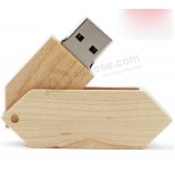 Wholesale custom cheap Swivel Wooden USB Flash Drive