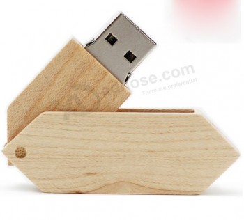 Wholesale custom cheap Swivel Wooden USB Flash Drive