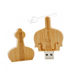 Wholesale custom cheap Wooden Guitar USB Flash Drive Pendrives Pen Drive 8GB 16GB 32GB Car Key Card USB Memory Stick Thumb Drive Mini Gift