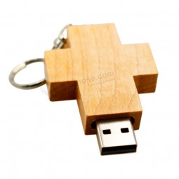 Wholesale custom cheap Wood Jesus Cross Bible Wooden Pendrive USB Flash Drive 64GB 32GB 8GB God Bless Jesus Shines Pen Disk Memory Stick 16GB U Disk