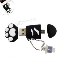 Custom with your logo for Hello Kitty Paw OTG USB Flash Pen Drive U Disk Memory Stick 8GB 16GB 32GB 64GB Pendrive Thumb Stick for Smartphone