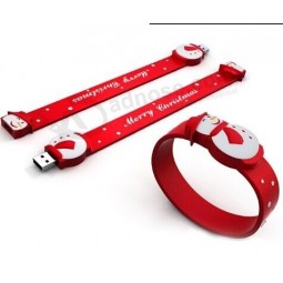 Wholesale custom high-end Silica Gel Wristband USB Flash Drive with Customized Logo (TF-0093)
