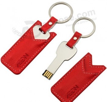 Wholesale cheap 8GB OEM Manufacture Leather USB Flash Drive (TF-0250)