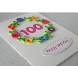 Colorful Flower New Year Greeting Card Printing Custom