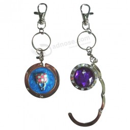 Hot Selling Fashion Foldable Metal Purse Hook with Key Finder for custom with your logo
