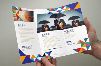 Impression de ProspecTus. Bon marché dans la Brochure de la Chine/Tri-Page de promoTion plianTe
