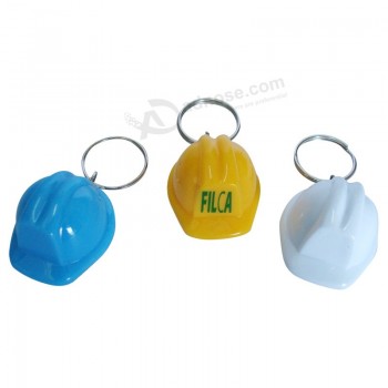 Wholesale customized high quality 2019 Promotional New Design Plastic Safety Helmet Keychain with your logo
