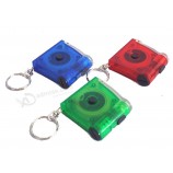 Wholesale customized high quality Promotion Plastic Mini Tape Measure Keyring with LED Light