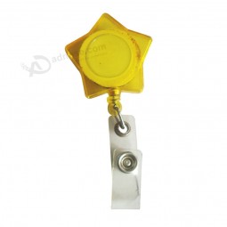 Wholesale customized high quality Cute Star Shape ABS Retractable Badge Reels with your logo