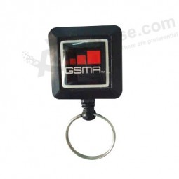 Wholesale customized high quality Square Shape Retractable Badge Reels with Metal Ring and your logo