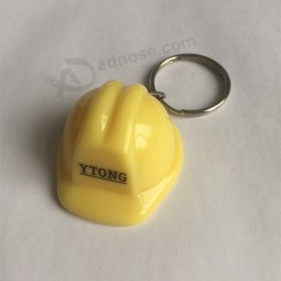 Promotional Customized Logo Safety Helmet Cap Plastic Keychain with printing your logo