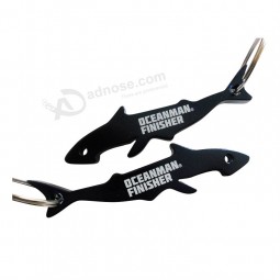 Abridor de BoTellas de Tiburón azul oscuro con llavero personalizado con su logoTipo