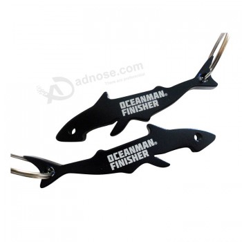 Ouvre-BouTeille de requin bleu foncé avec porTe-clés pour personnaliser avec voTre logo