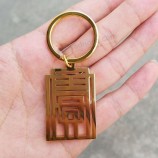 Gold Plating Keyring with Laser Engraving Logo