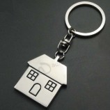 Wholesale House Shape Metal Keyring for Promotion