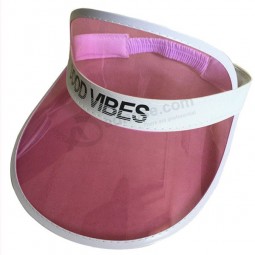 Mode TransparenT pvc sun visor CasqueTTe clair visière pvc pour la couTume avec voTre logo