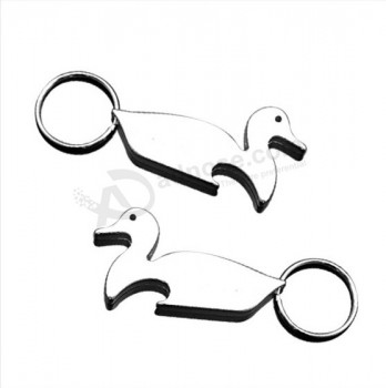 レーザー刻印のロゴ入り卸売りアヒルの形のキーリング