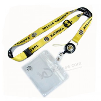 Wholesale Polyester/Nylon Printed Logo Custom Lanyards with Retractable Badge Reel/ID Card Holder with your logo