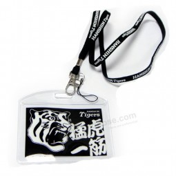 Wholesale Polyester Narrow Tubular Neck Lanyards with PVC Card Holder with your logo