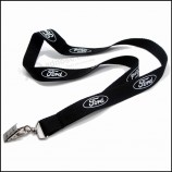 Wholesale custom Adjustable Satin Silkscreen Printed/Printing Logo Custom Lanyard with Any Logo