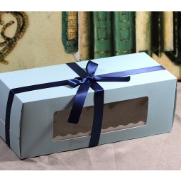 Caja de galleTas de carTón de papel de moda con venTana clara