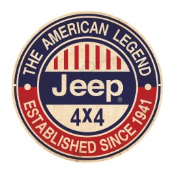American Legend Jeep Round Metal Sign for Sale 