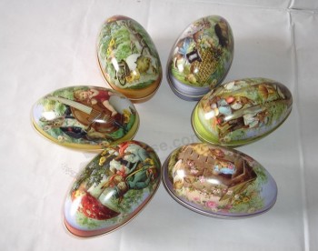 Egg Shape Gift Tin Box for Food and Christmas Gift