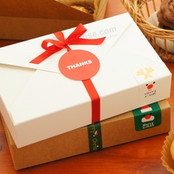 时尚纸纸板饼干盒与ribbion装饰