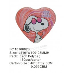 Heart Shape Gift Tin Box with Custom Printing