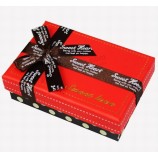 Custom Chocolate Cardboard Paper Gift Box with Ribbon