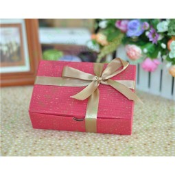 Paper Cardboard Cookies Packing Gift Box with Ribbon