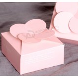粉红色的纸板纸模切饼干包装礼品盒