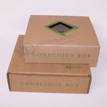CaiXas de embalagem de papel de cor marrom hoTsale com impressão personalizada